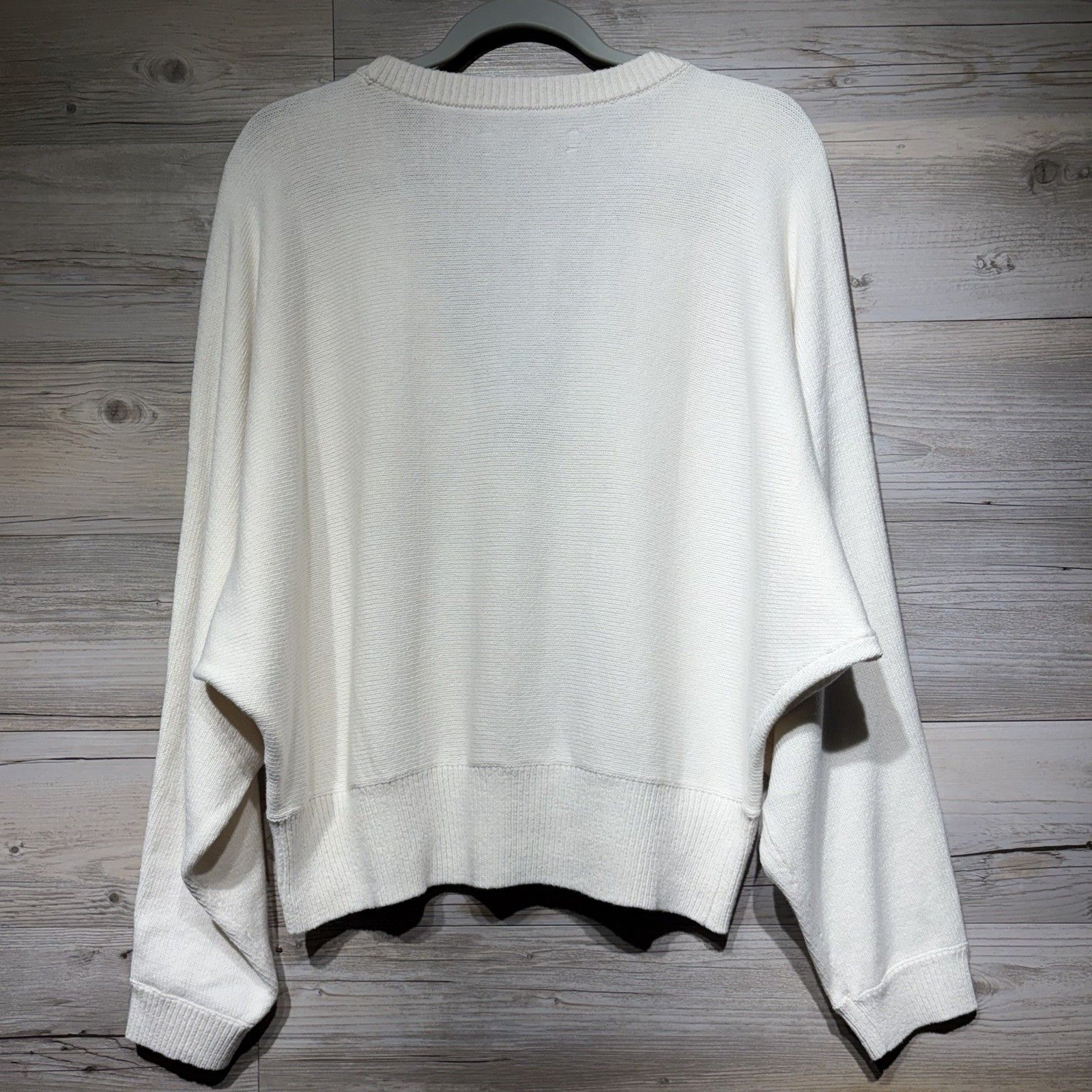 Loft Dolman Sleeve V-Neck Cardigan Sweater Button-Up Cream Size Large Preppy — image 4 of 8